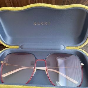 Gucci Web Accent Square Sunglasses